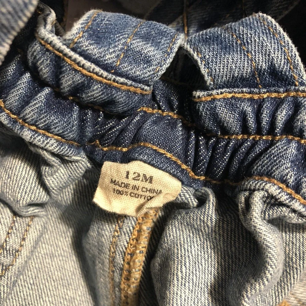 Ralph Lauren Denim Jumper Dress Infant Size 12 Months Embroidered